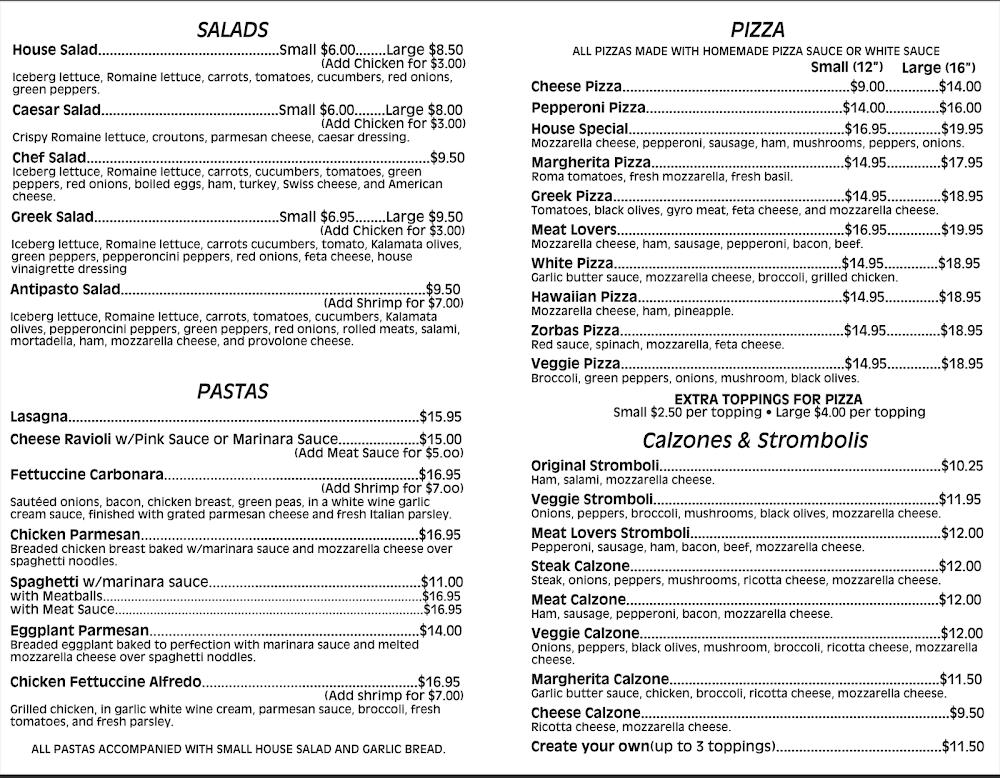 Stone Baked Pizzeria Menu image 1